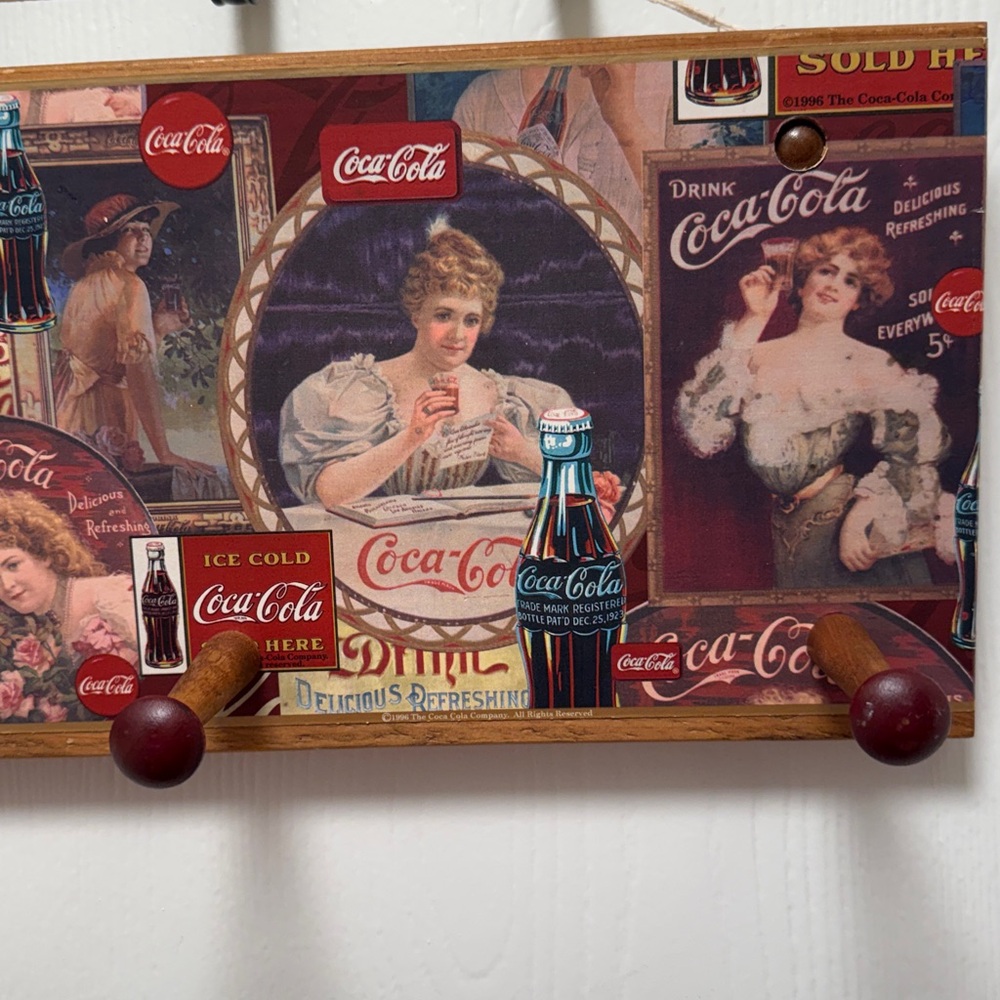 Coca Cola Retro Wall Hook with Red and Brown Accents - Picture 9 of 9